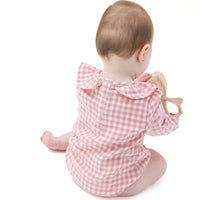 Rose Pink Plaid - Bubble with Ruffle Collar