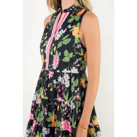 Aria- Sleeveless Tiered Floral Print Dress