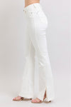 Judy Blue White Side Slit Slim Bootcut Jeans