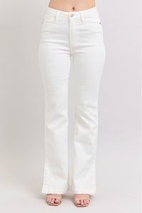 Judy Blue White Side Slit Slim Bootcut Jeans