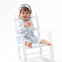 Blue Bows and Flowers - Simple Dress and Bloomer