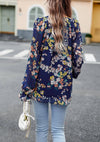 Floral Button Down Long Sleeve Blouse