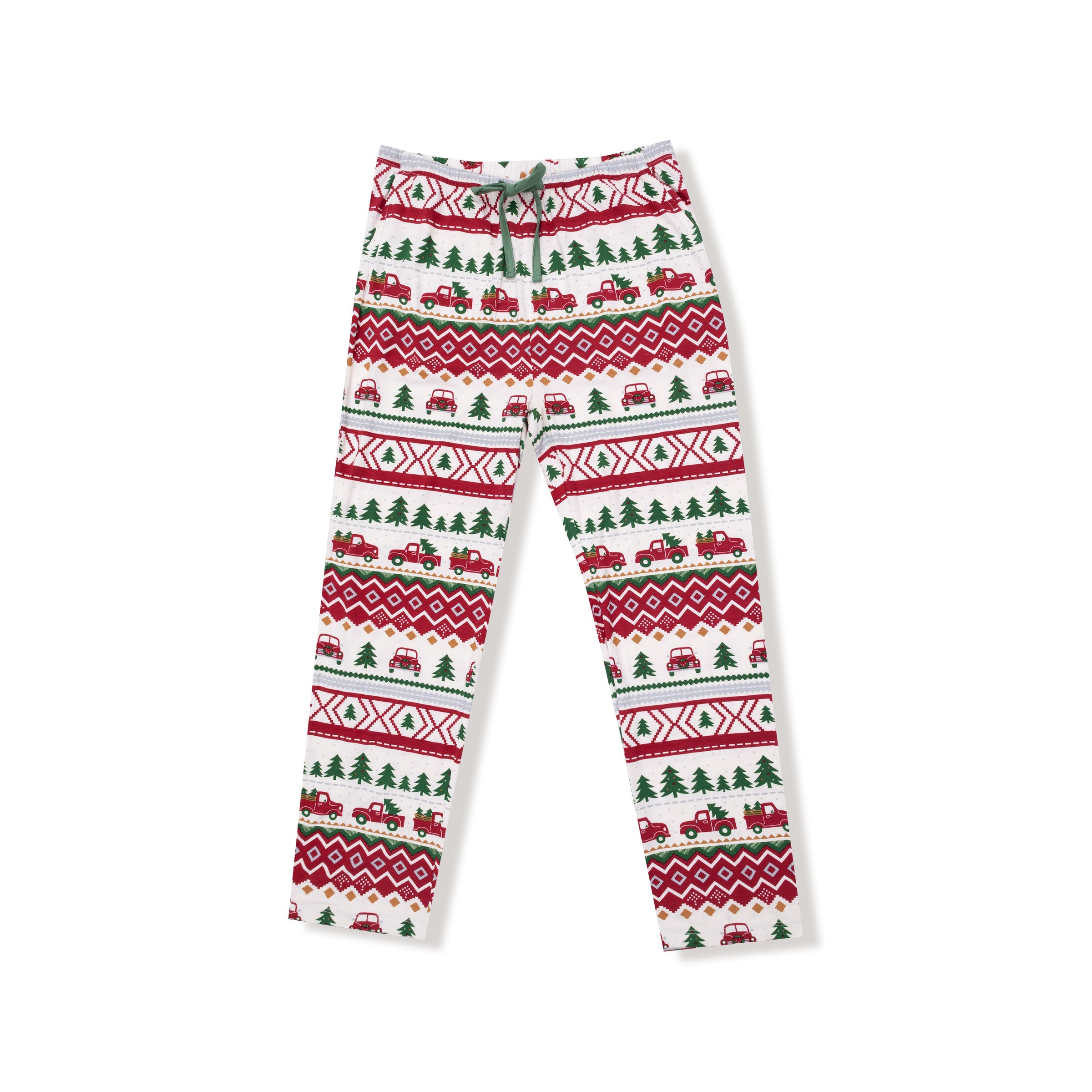 Red Truck Fair Isle - Adult Bottom with Pockets