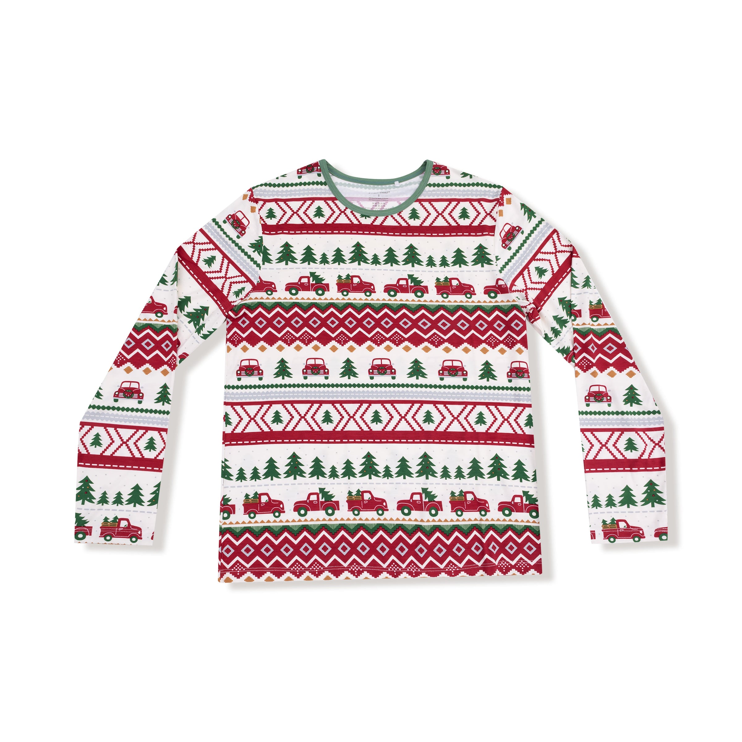 Red Truck Fair Isle - Adult Long Sleeve Top