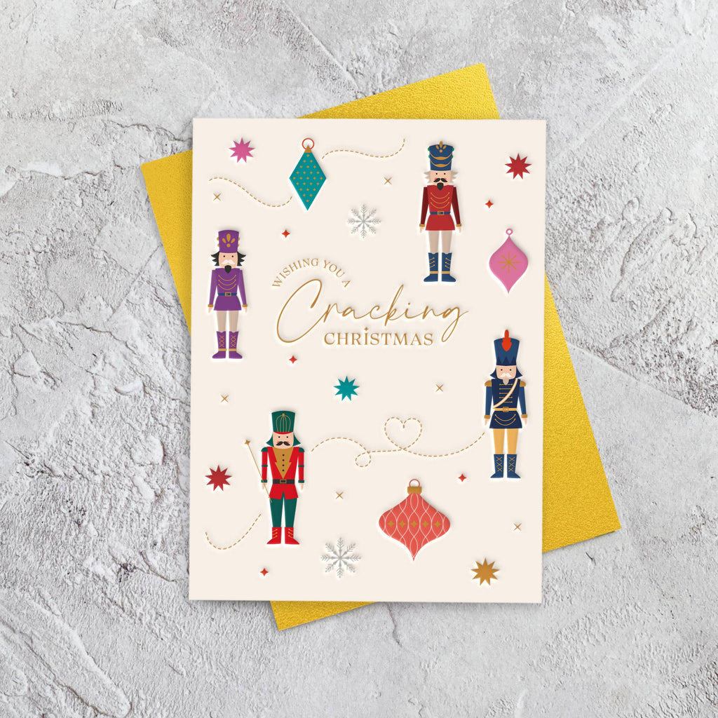 Nutcracker Letterpress Style Christmas Card