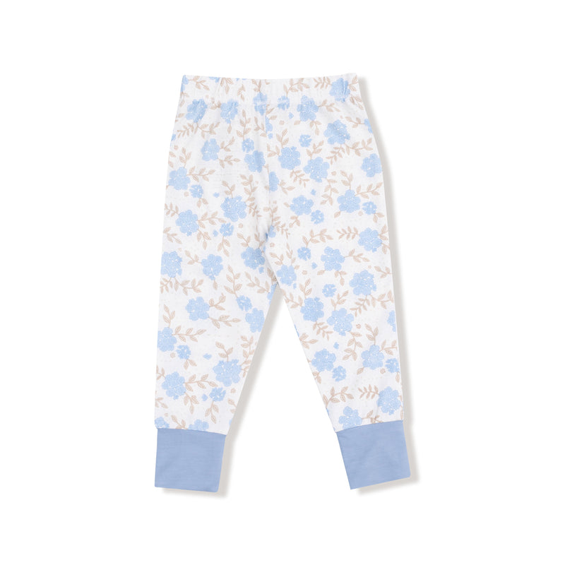 Baby Blue Floral - Short Sleeve Loungewear Set
