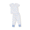 Baby Blue Floral - Short Sleeve Loungewear Set