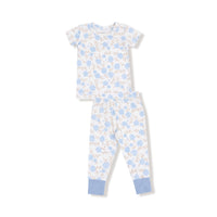 Baby Blue Floral - Short Sleeve Loungewear Set