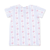 Anna Floral Stripe - Short Sleeve Loungewear Set