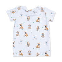 Bestie Dogs Blue - Short Sleeve Loungewear Set