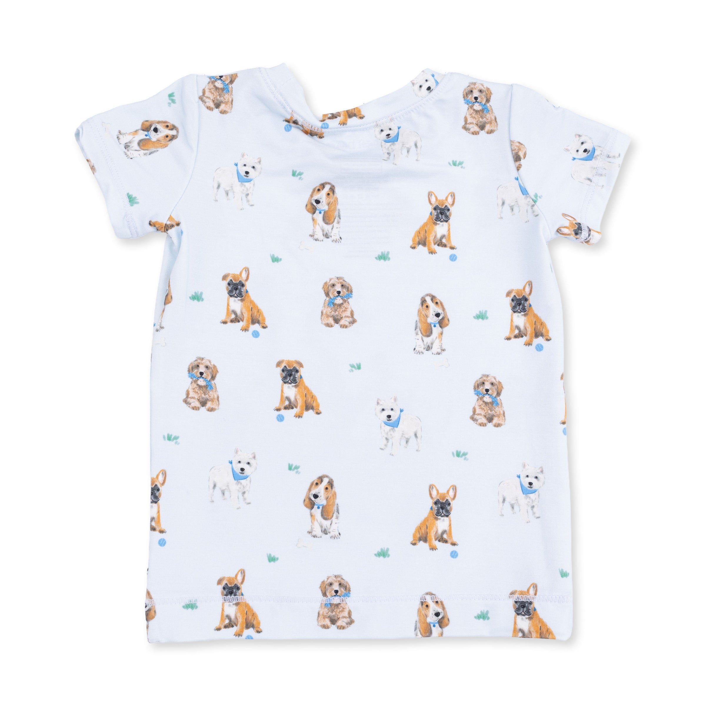 Bestie Dogs Blue - Short Sleeve Loungewear Set