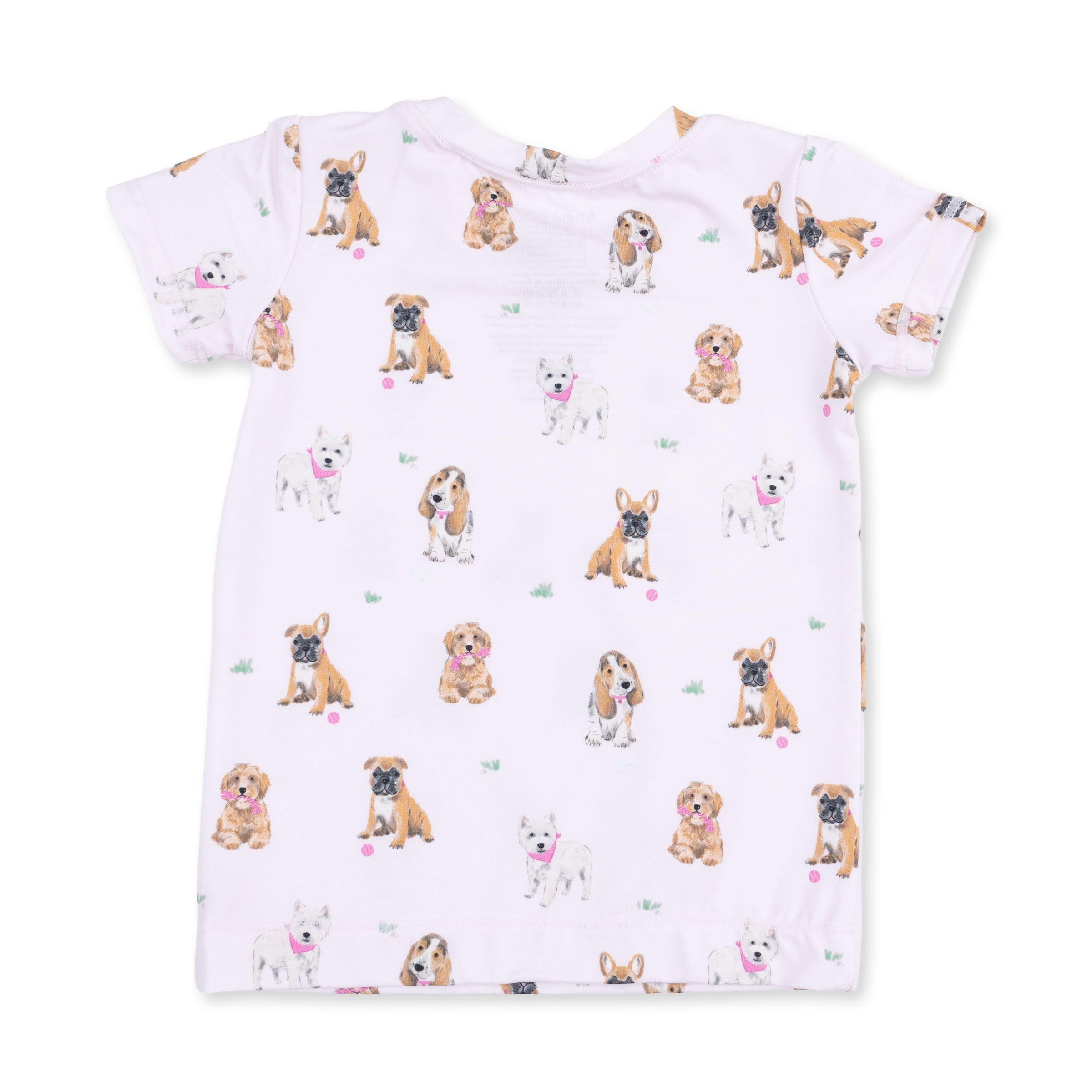 Bestie Dogs Pink - Short Sleeve Loungewear Set
