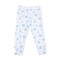 Blue Bows and Flowers - Short Sleeve Loungewear Set