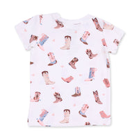 Buckarette Boots - Short Sleeve Loungewear Set