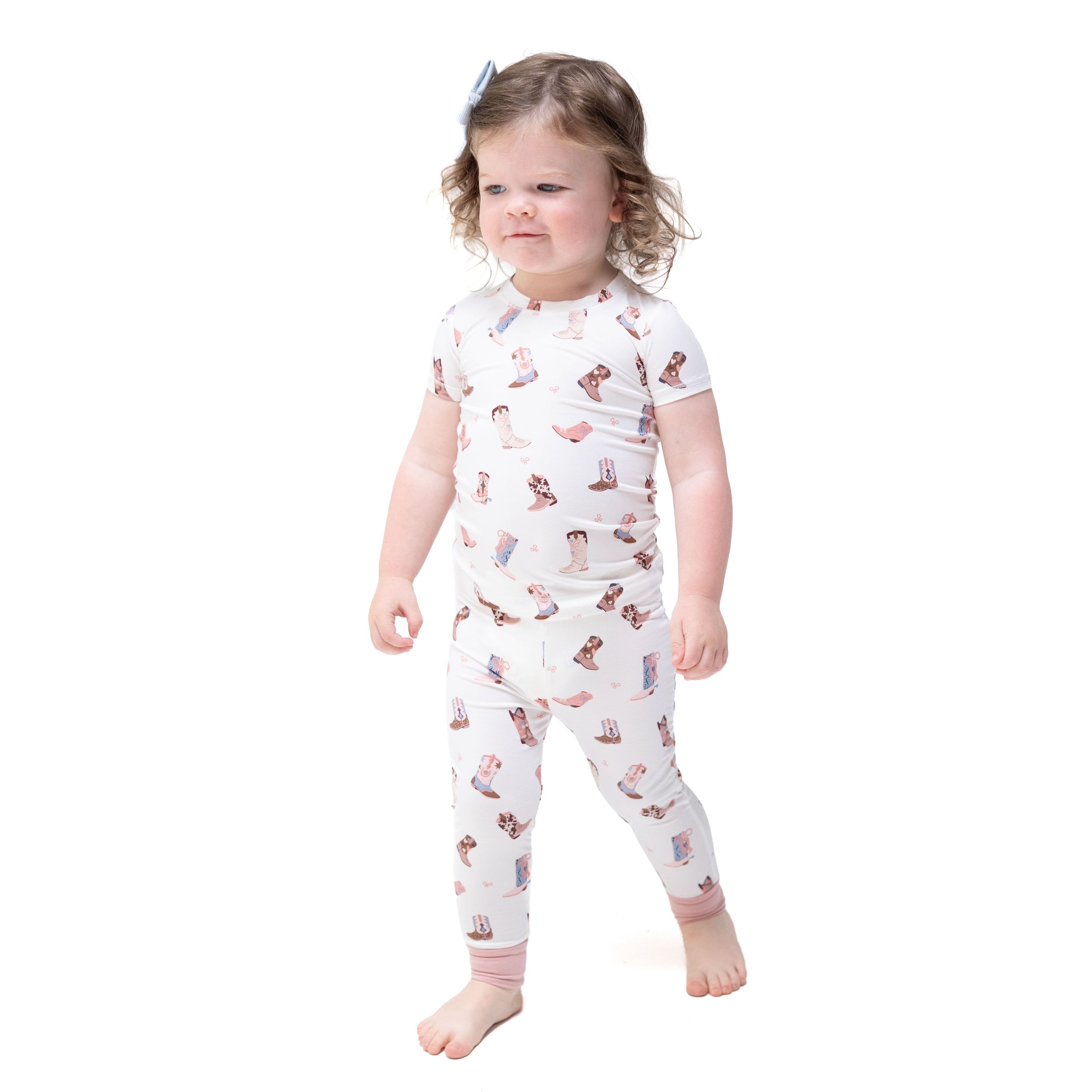 Buckarette Boots - Short Sleeve Loungewear Set