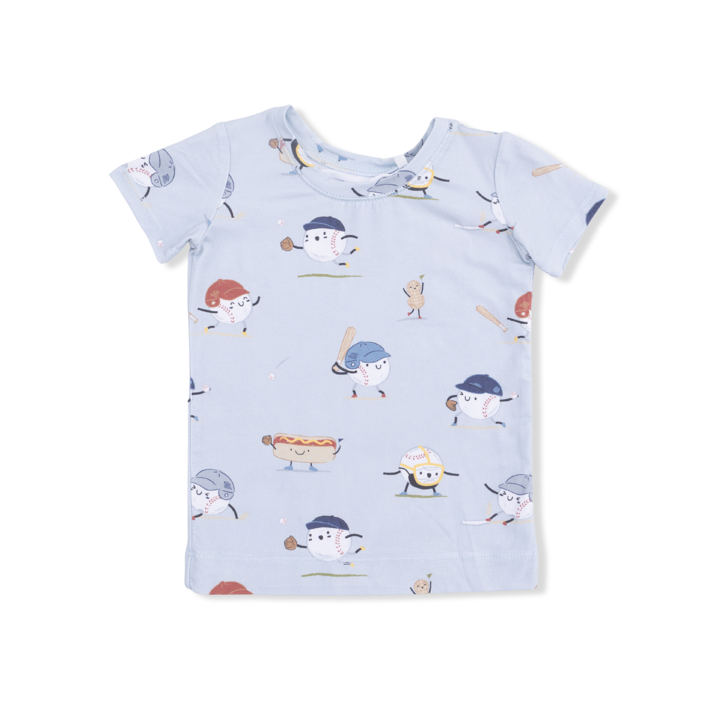 Baseballs Playing Baseball - Short Sleeve Loungewear Set