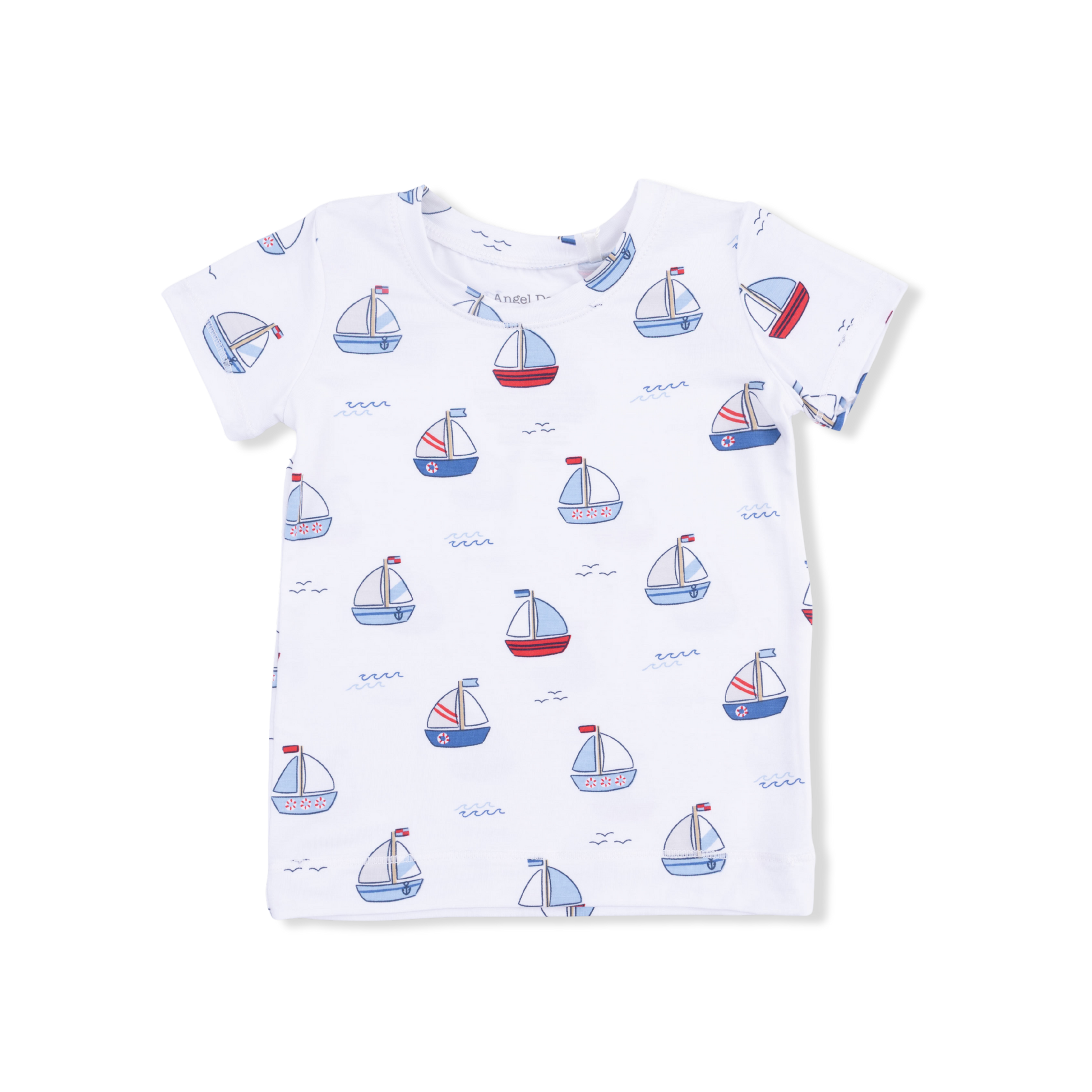 Bubbly Sailboats Blue - Short Sleeve Loungewear Set