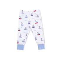 Bubbly Sailboats Blue - Short Sleeve Loungewear Set