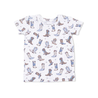 Cowboy Boots - Short Sleeve Loungewear Set