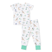 Country Club Dogs Neutral - Short Sleeve Loungewear Set