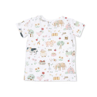 Cute Farm Animals Pink - Short Sleeve Loungewear Set