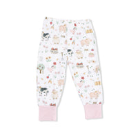 Cute Farm Animals Pink - Short Sleeve Loungewear Set
