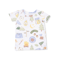 Camping Blue - Short Sleeve Loungewear Set