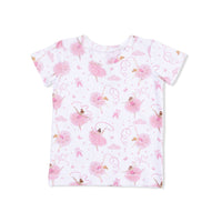 Ribbon Ballerinas - Short Sleeve Loungewear Set