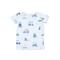 Vintage Golf Carts Blue - Short Sleeve Loungewear Set