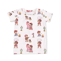 Vintage Cowgirls - Short Sleeve Loungewear Set