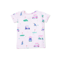 Vintage Golf Carts Pink - Short Sleeve Loungewear Set