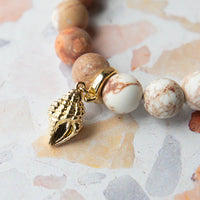 Conch Shell Charm, Gold. Bag Charm