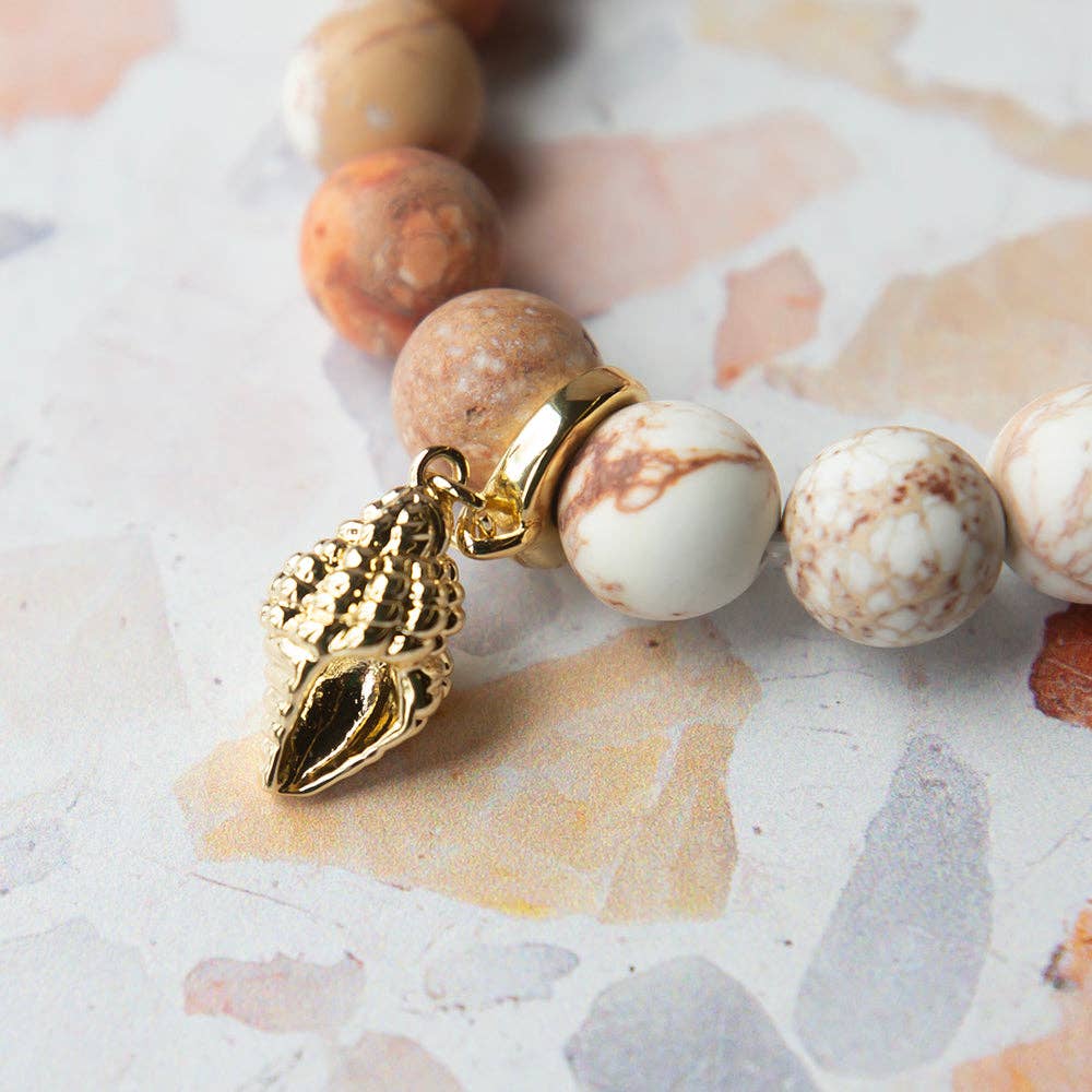 Conch Shell Charm, Gold. Bag Charm