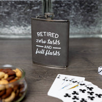 Zero Tasks - PU Leather & Stainless Steel 8 oz Flask