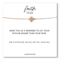 Faith Over Fear Cross Necklace-Sunstone