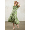 Gwen-Flutter Sleeve Print Tiered Dress