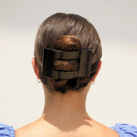 Jet Black | Large | Flat Rectangle Hair Clip