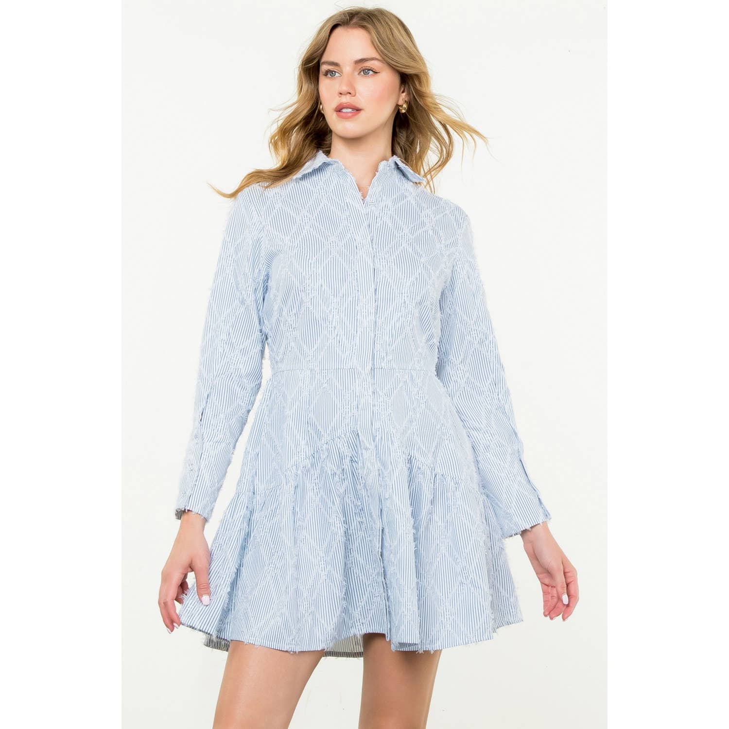 Berkley - Striped Fringe Detail Dress