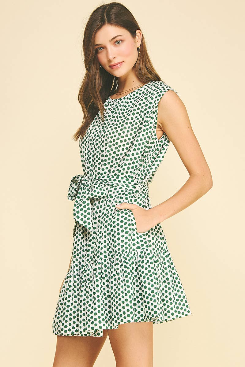ARIEL - POLKA DOT TIERED MINI DRESS