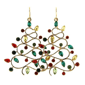 Wire Christmas Tree Earrings