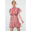 Rowena-Flutter Sleeve Print Dress
