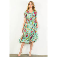 Maurice- Short Sleeve Floral Maxi Dress