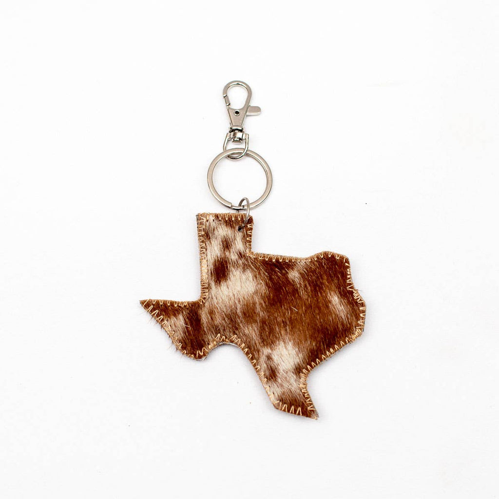 Texas Hide Keychain Clip   Brown Jersey   4x4