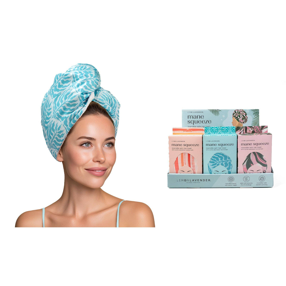 Mane Squeeze Reversible Satin Hair Towel