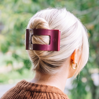 Mulberry | Large | Flat Rectangle Hair Clip
