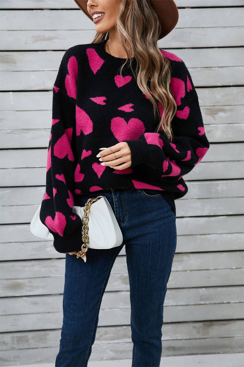 Valentine's Day Wild Hearts Jacquard Sweater