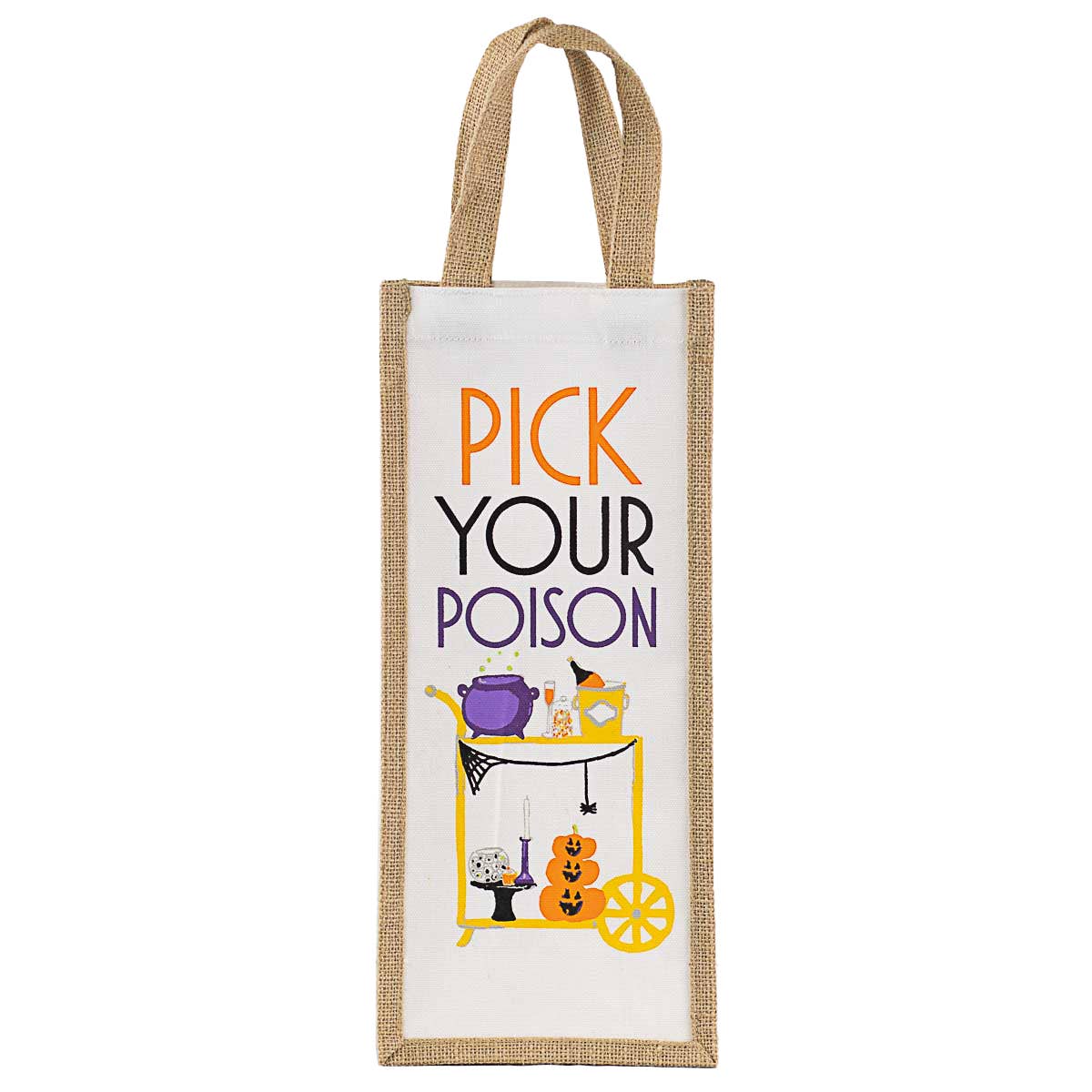 Pick Your Poison Wine Bag   White/Multi   6x14x4