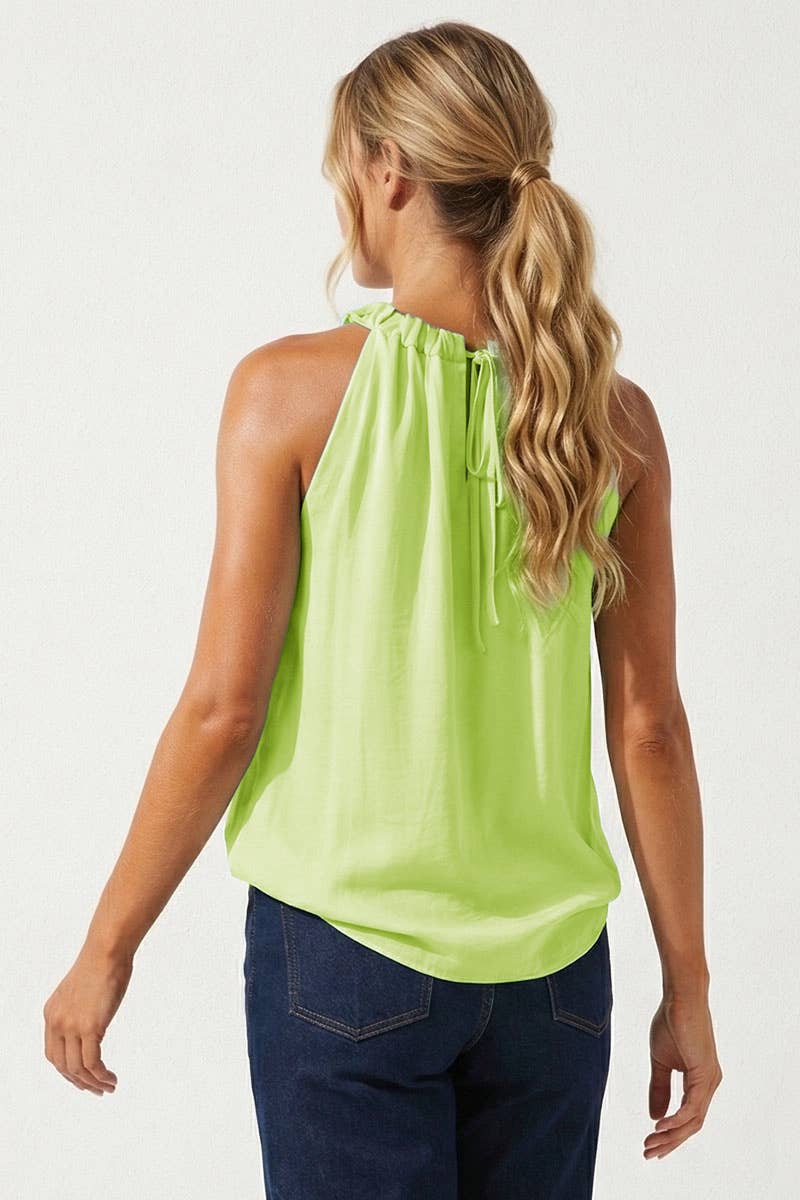 Trinity Twisted Halter Style Top With Tie Back