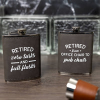 Zero Tasks - PU Leather & Stainless Steel 8 oz Flask