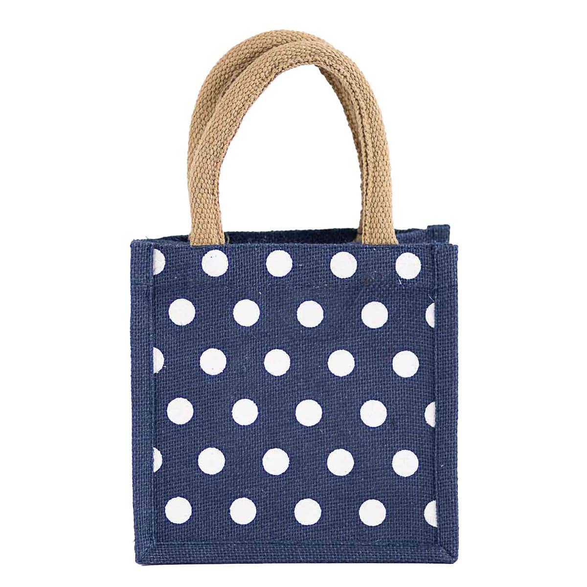 Polka Dot Petite Gift Tote   Royal/White 7x7x5